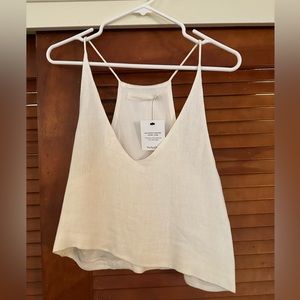 White linen tank top